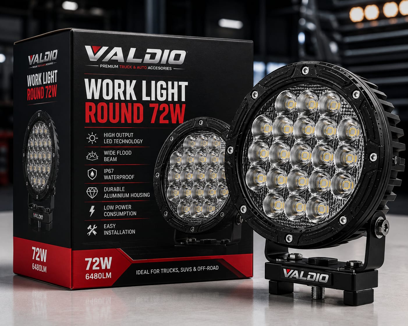 Valdio Work Light Round 72W